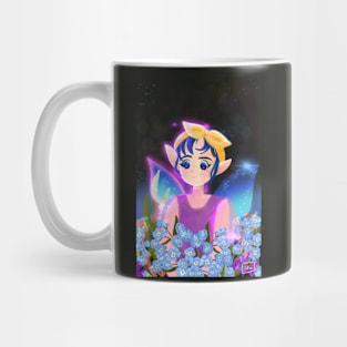 forget me not fairy in forget me not flowers garden Mug